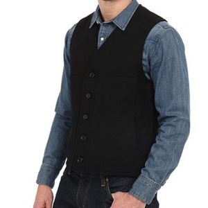 BLACK WOOL FILSON VEST